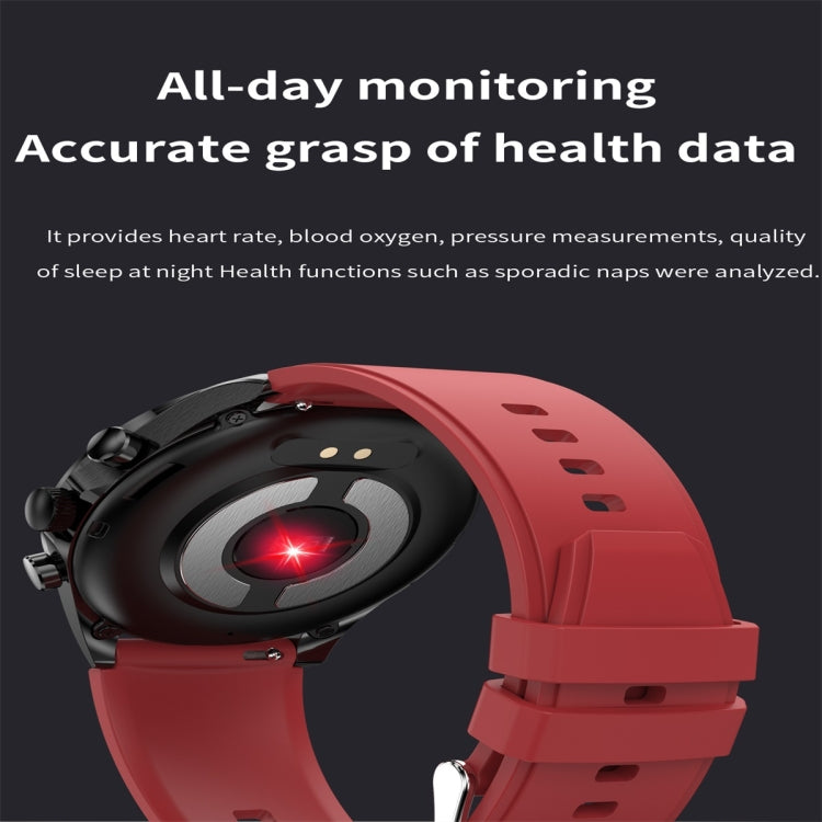 ET440 1.39 inch Color Screen Smart Silicone Strap Watch,Support Heart Rate / Blood Pressure / Blood Oxygen / Blood Glucose Monitoring(Red) - Smart Watches by PMC TechLife | Online Shopping South Africa | PMC TechLife | Buy Now Pay Later Mobicred