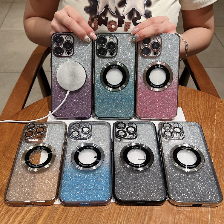 For iPhone 12 Pro Max Gradient Glitter Electroplating MagSafe TPU Phone Case(Silver) - free shipping - PMC TechLife - Order now!
