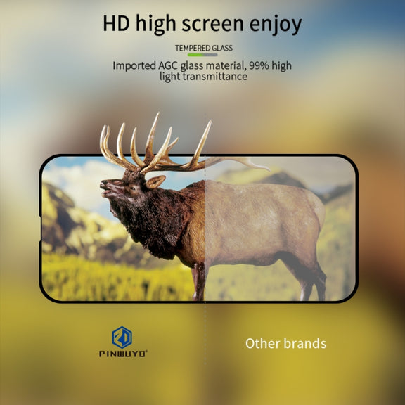 For iPhone 15 Pro Max PINWUYO 9H 2.5D Full Screen Tempered Glass Film(Black)