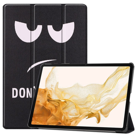 For Samsung Galaxy Tab S9+ JUNSUNMAY Custer Painted 3-Fold Stand Leather Smart Tablet Case(Big Eye) - free shipping - PMC Jewellery - Order now!