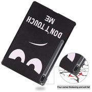 For Samsung Galaxy Tab S9+ JUNSUNMAY Custer Painted 3-Fold Stand Leather Smart Tablet Case(Big Eye)