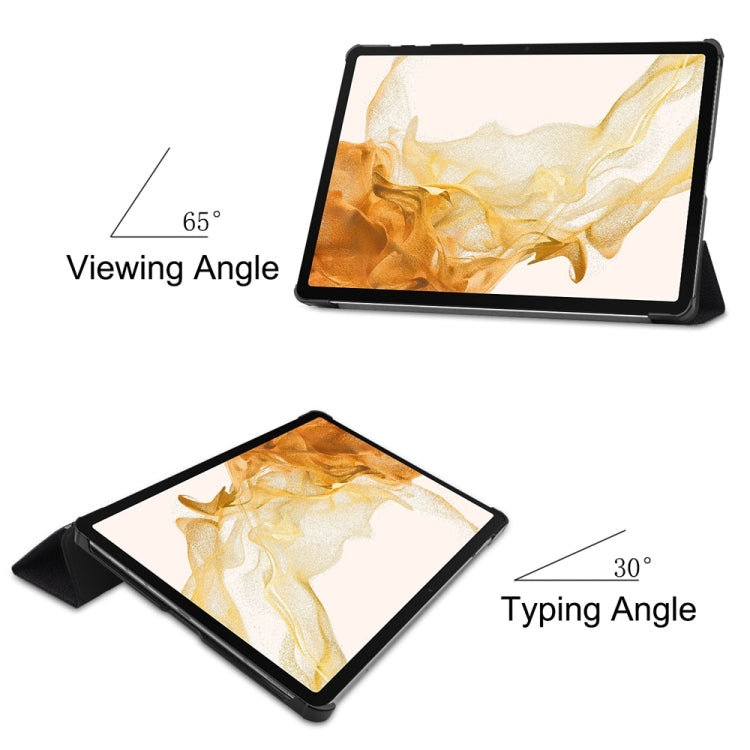 For Samsung Galaxy Tab S9+ JUNSUNMAY Custer Painted 3-Fold Stand Leather Smart Tablet Case(Big Eye)