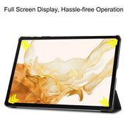 For Samsung Galaxy Tab S9+ JUNSUNMAY Custer Painted 3-Fold Stand Leather Smart Tablet Case(Big Eye)