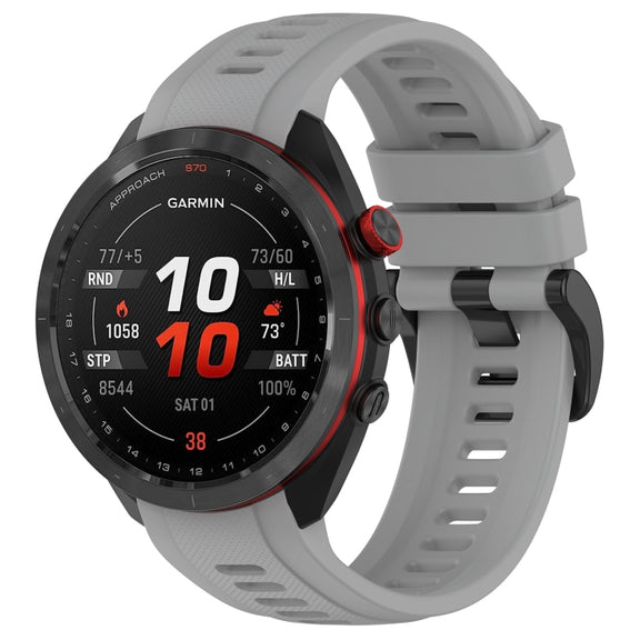 For Garmin Approach S70 47mm 22mm Sports Silicone Watch Band(Grey)