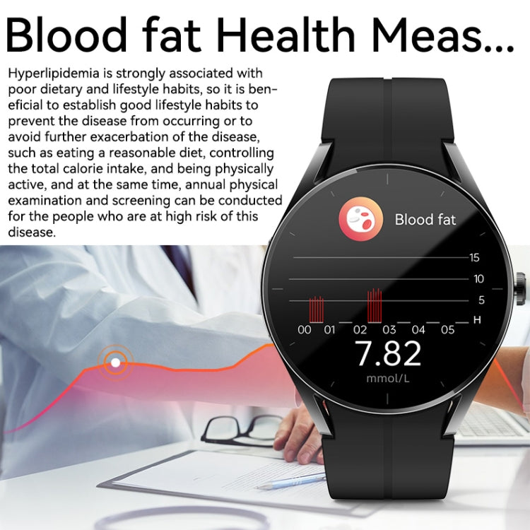 KS05 1.32 inch IP67 Waterproof Color Screen Smart Watch,Support Blood Oxygen / Blood Glucose / Blood Lipid Monitoring(Gold Gray) - free shipping - PMC TechLife - Order now!