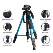 JMARY KP2264 Portable Detachable Tripod Mobile Phone SLR Camera Aluminium Alloy Stand(Red)