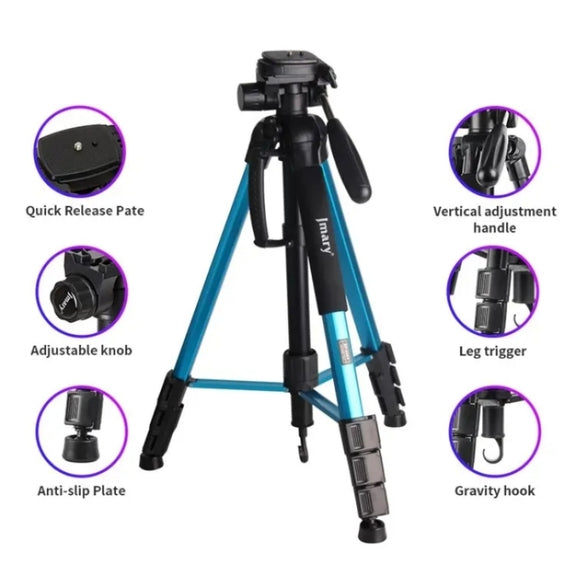 JMARY KP2264 Portable Detachable Tripod Mobile Phone SLR Camera Aluminium Alloy Stand(Red)
