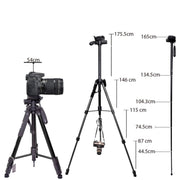 JMARY KP2264 Portable Detachable Tripod Mobile Phone SLR Camera Aluminium Alloy Stand(Red)