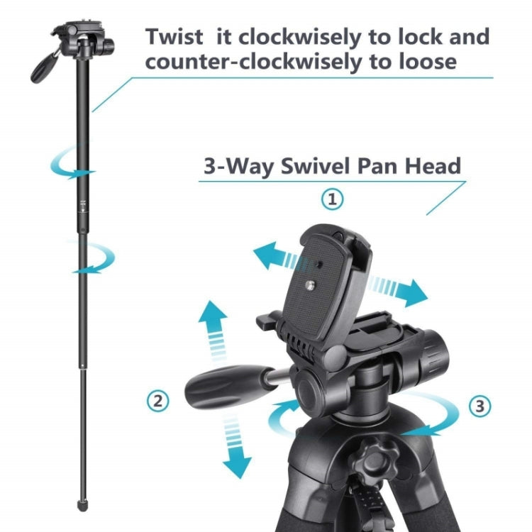 JMARY KP2264 Portable Detachable Tripod Mobile Phone SLR Camera Aluminium Alloy Stand(Blue)