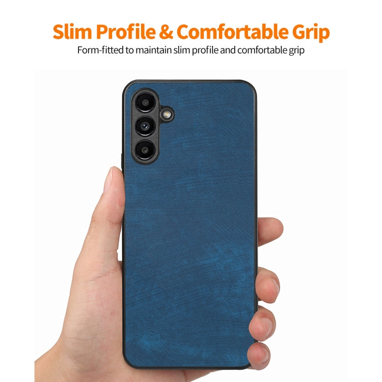 For Samsung Galaxy A34 5G ENKAY Retro Leather Skin PC Phone Case with High Aluminum-silicon Glass Film(Black)