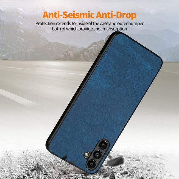 For Samsung Galaxy A34 5G ENKAY Retro Leather Skin PC Phone Case with High Aluminum-silicon Glass Film(Black)