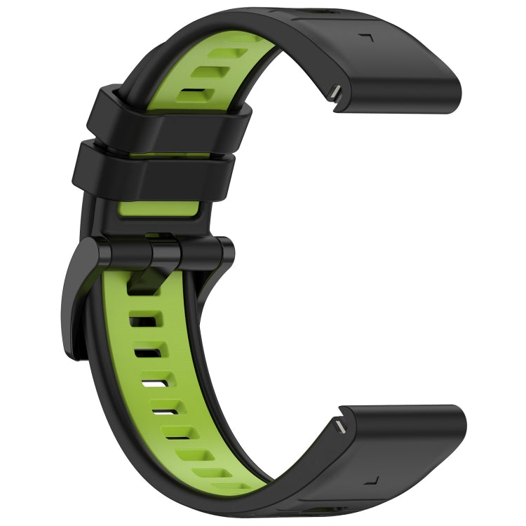 Compatible with Garmin Fenix 6X Pro Sports Two-Color Quick Release Silicone Watch Band(Black+Green) - free shipping - PMC TechLife - Order now!