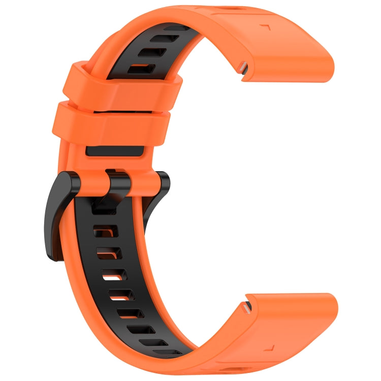 Compatible with Garmin Fenix 6X Pro Sports Two-Color Quick Release Silicone Watch Band(Orange+Black) - free shipping - PMC TechLife - Order now!