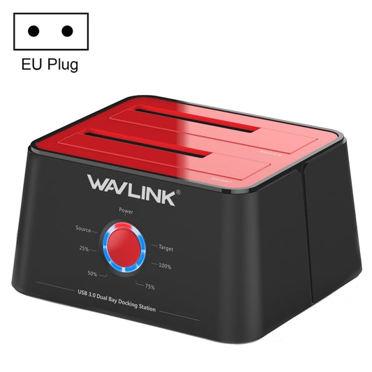 Wavlink ST334U SSD Dual Bay External Hard Drive Docking Station USB 3.0 to SATA I/II/III(EU Plug) - free shipping - PMC Jewellery - Order now!