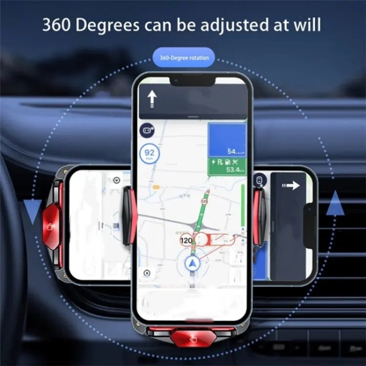 A6 Car Automatic Clamping Phone Holder 15W Magnetic Wireless Charger(Black)