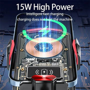 A6 Car Automatic Clamping Phone Holder 15W Magnetic Wireless Charger(Black)
