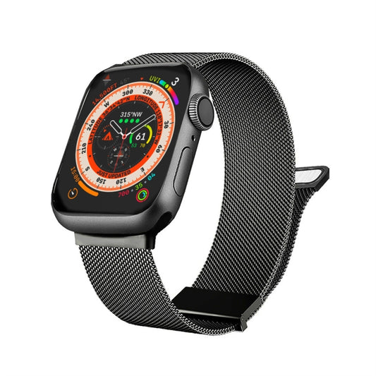 For Apple Watch Ultra 49mm Milan Double Magnetic Steel Mesh Watch Band(Gray) - Watch Bands by PMC Jewellery | Online Shopping South Africa | PMC Jewellery