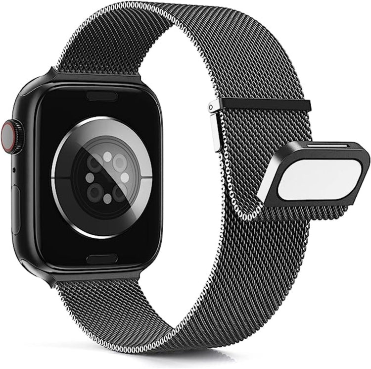 For Apple Watch 5 44mm Milan Double Magnetic Steel Mesh Watch Band(Gray)