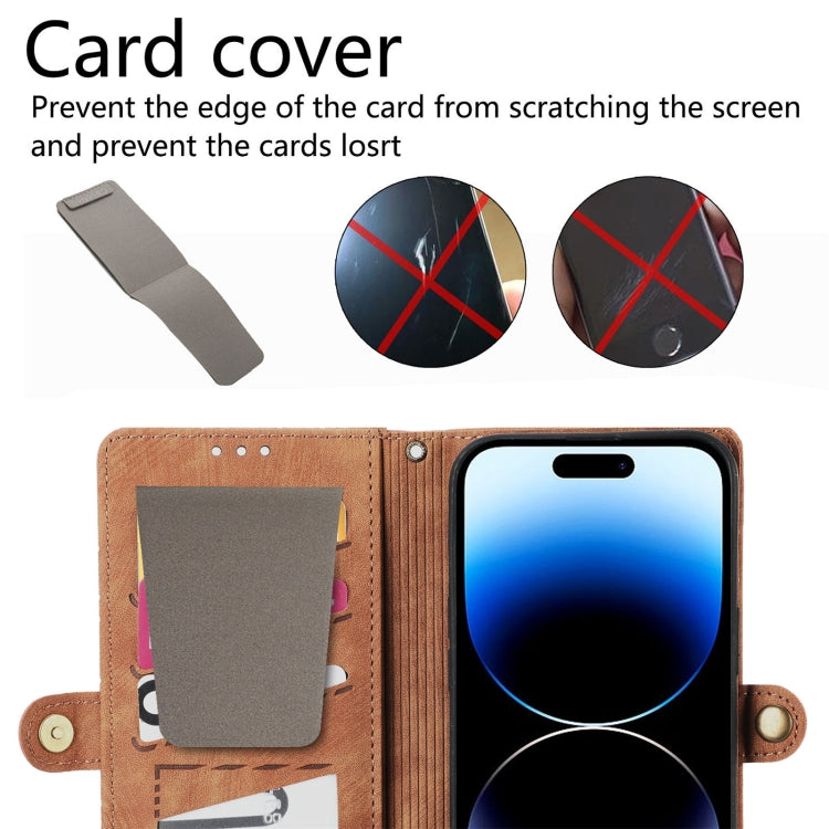 For iPhone 14 Pro Max Geometric Zipper Wallet Side Buckle Leather Phone Case with Crossbody Lanyard(Pink) - iPhone 14 Pro Max Cases by PMC TechLife | Online Shopping South Africa | PMC TechLife | Buy Now Pay Later Mobicred