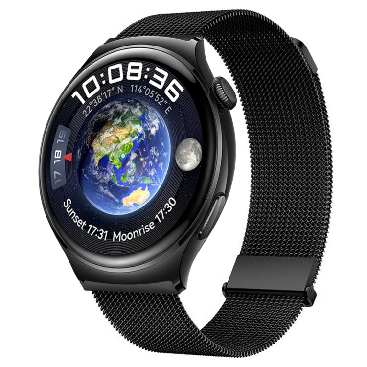 For Huawei Watch 4 / 4 Pro Milan Double Magnetic Steel Mesh Watch Band(Black) - Watch Bands by PMC TechLife | Online Shopping South Africa | PMC TechLife