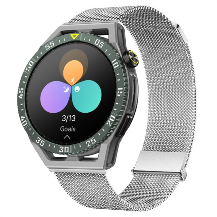 For Huawei Watch GT3 SE Milan Double Magnetic Steel Mesh Watch Band(Silver) - Watch Bands by PMC TechLife | Online Shopping South Africa | PMC TechLife