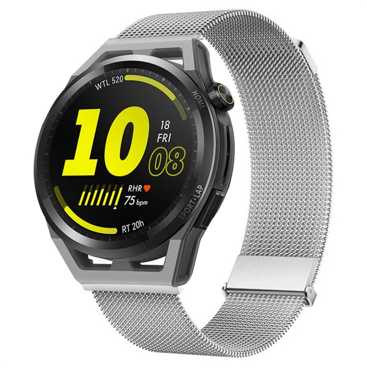 For Huawei Watch GT Runner Milan Double Magnetic Steel Mesh Watch Band(Silver) - Watch Bands by PMC TechLife | Online Shopping South Africa | PMC TechLife