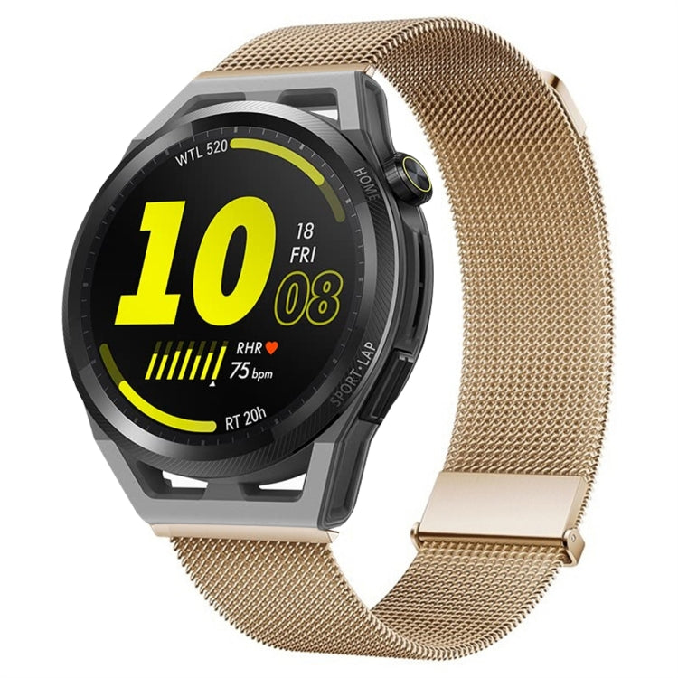 For Huawei Watch GT Runner Milan Double Magnetic Steel Mesh Watch Band(Rose Gold) - Watch Bands by PMC TechLife | Online Shopping South Africa | PMC TechLife