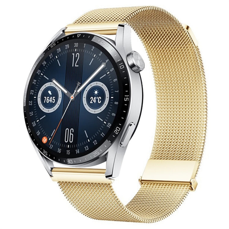 For Huawei Watch GT3 46mm Milan Double Magnetic Steel Mesh Watch Band(Gold) - Watch Bands by PMC TechLife | Online Shopping South Africa | PMC TechLife