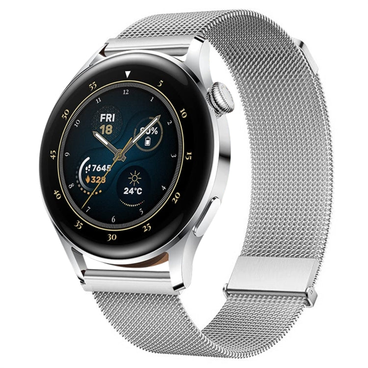 For Huawei Watch3 / Watch3 Pro Milan Double Magnetic Steel Mesh Watch Band(Silver) - Watch Bands by PMC TechLife | Online Shopping South Africa | PMC TechLife
