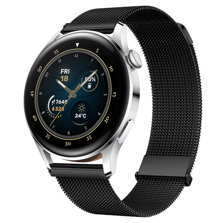 For Huawei Watch3 / Watch3 Pro Milan Double Magnetic Steel Mesh Watch Band(Black) - Watch Bands by PMC TechLife | Online Shopping South Africa | PMC TechLife