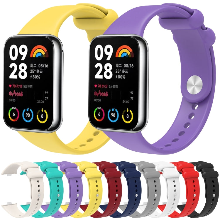 For Xiaomi Mi Band 8 Pro Solid Color Reverse Buckle Silicone Watch Band(Red)