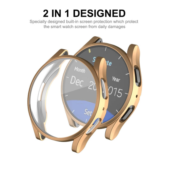 For Samsung Galaxy Watch6 40mm ENKAY Hat-Prince Full Coverage Electroplated Soft TPU Case with Screen Protection(Silver)