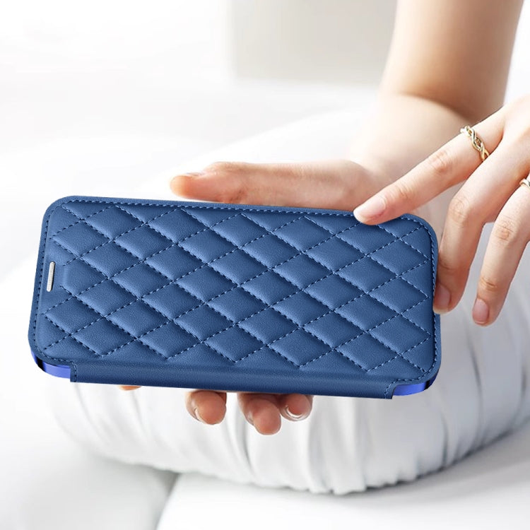 For Samsung Galaxy S23+ 5G Shield Magsafe RFID Anti-theft Rhombus Leather Phone Case(Dark Blue) - Galaxy S23+ 5G Cases by PMC TechLife | Online Shopping South Africa | PMC TechLife