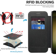 For Samsung Galaxy S23+ 5G Shield Magsafe RFID Anti-theft Rhombus Leather Phone Case(Black)