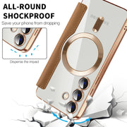 For Samsung Galaxy S24 5G Shield Magsafe RFID Anti-theft Rhombus Leather Phone Case(Brown)