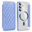 For Samsung Galaxy S24+ 5G Shield MagSafe RFID Anti-theft Rhombus Leather Phone Case(Blue) - free shipping - PMC TechLife - Order now!
