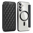 For Samsung Galaxy S23 FE 5G Shield Magsafe RFID Anti-theft Rhombus Leather Phone Case(Black) - Galaxy S23 FE 5G Cases by PMC TechLife | Online Shopping South Africa | PMC TechLife