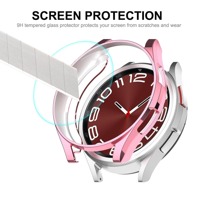 For Samsung Galaxy Watch6 Classic 43mm ENKAY Hat-Prince Electroplated Soft TPU Case + 0.2mm 9H Glass Screen Protector(Golden)
