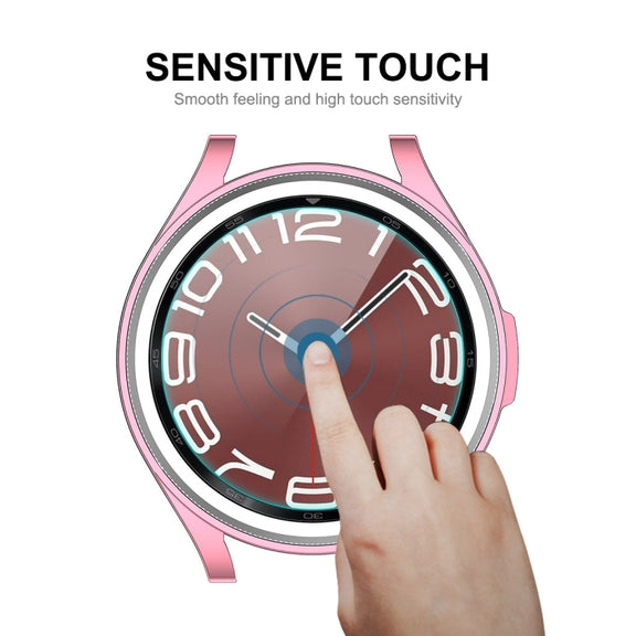 For Samsung Galaxy Watch6 Classic 43mm ENKAY Hat-Prince Electroplated Soft TPU Case + 0.2mm 9H Glass Screen Protector(Golden)