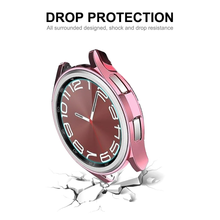 For Samsung Galaxy Watch6 Classic 43mm ENKAY Hat-Prince Electroplated Soft TPU Case + 0.2mm 9H Glass Screen Protector(Golden)