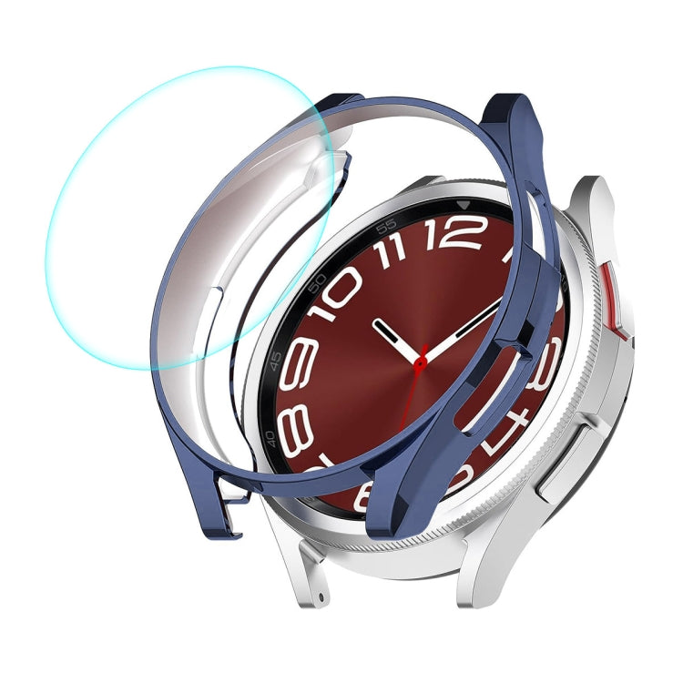 For Samsung Galaxy Watch6 Classic 47mm ENKAY Hat-Prince Electroplated Soft TPU Case + 0.2mm 9H Glass Screen Protector(Dark Blue) - Watch Cases by ENKAY | Online Shopping South Africa | PMC TechLife