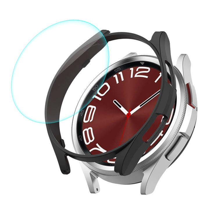 For Samsung Galaxy Watch6 Classic 47mm ENKAY Hat-Prince Electroplated Hard PC Case + 0.2mm 9H Glass Screen Protector(Black) - Watch Cases by ENKAY | Online Shopping South Africa | PMC TechLife | Buy Now Pay Later Mobicred