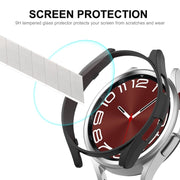 For Samsung Galaxy Watch6 Classic 47mm ENKAY Hat-Prince Electroplated Hard PC Case + 0.2mm 9H Glass Screen Protector(Black)