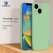 For iPhone 15 PINWUYO Sense Series Liquid Silicone TPU Phone Case(Green)
