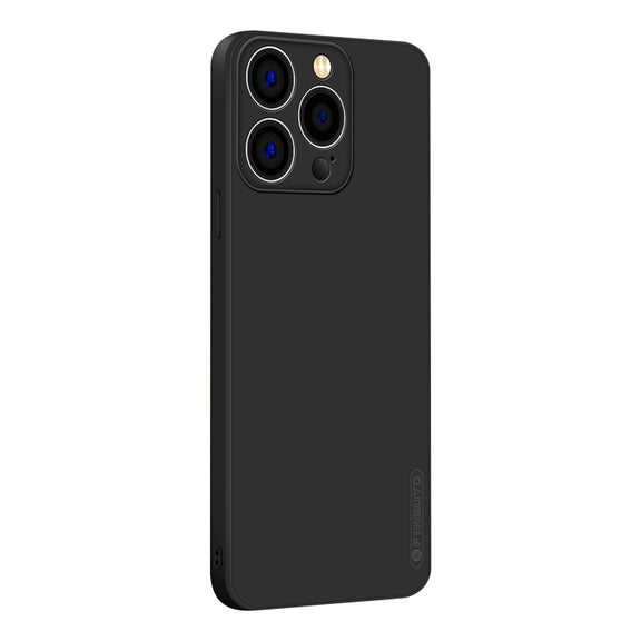 For iPhone 15 Pro Max PINWUYO Sense Series Liquid Silicone TPU Phone Case(Black)