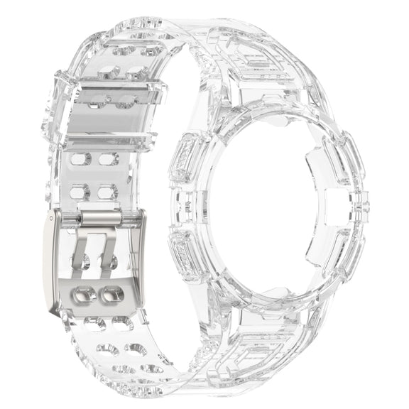 For Samsung Galaxy Watch6 44mm TPU Integrated Silicone Watch Band(Transparent White)