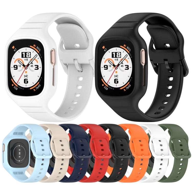 For Honor Watch 4 Integrated Fully Enclosed Silicone Watch Band(Ink Blue)