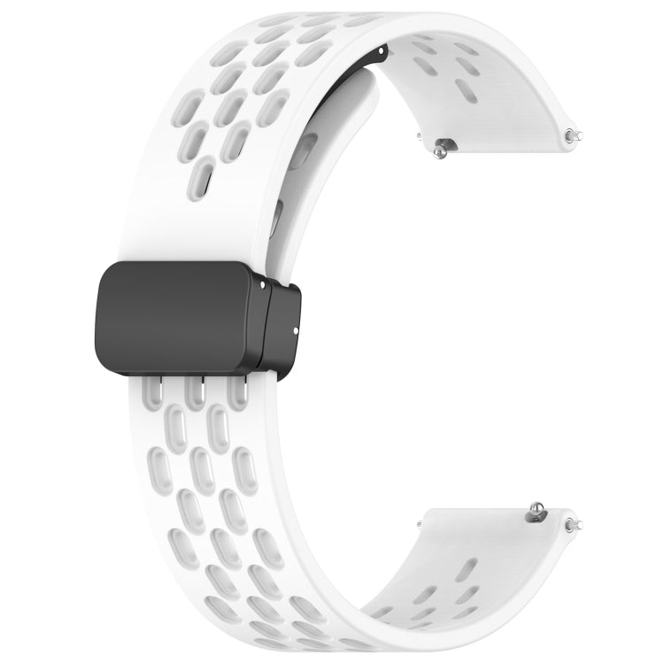 For Samsung Galaxy Watch 6 Classic 47mm 20mm Folding Magnetic Clasp Silicone Watch Band(White) - free shipping - PMC TechLife - Order now!