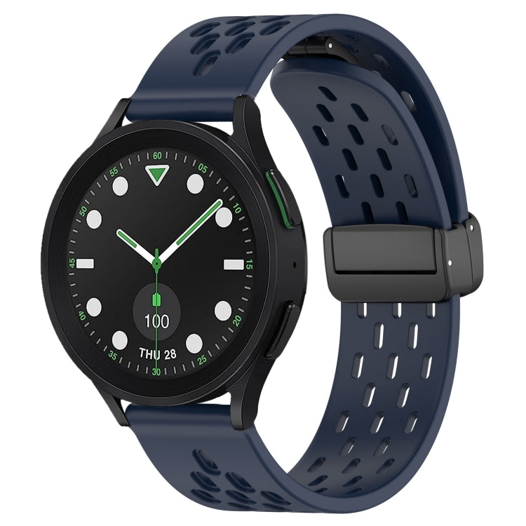 For Samsung Galaxy watch 5 Golf Edition 20mm Folding Magnetic Clasp Silicone Watch Band(Midnight Blue) - free shipping - PMC TechLife - Order now!