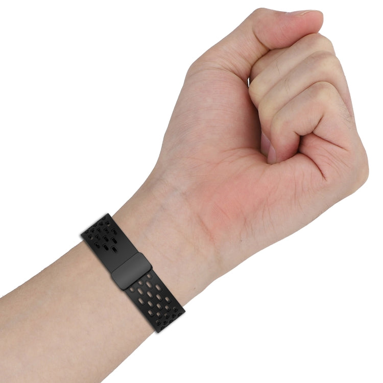 For Samsung Galaxy Watch 6 40mm 20mm Folding Magnetic Clasp Silicone Watch Band(Purple)